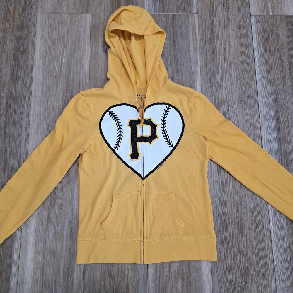 5th & Ocean Vibrant Yellow Hoodie with Black and White Accents